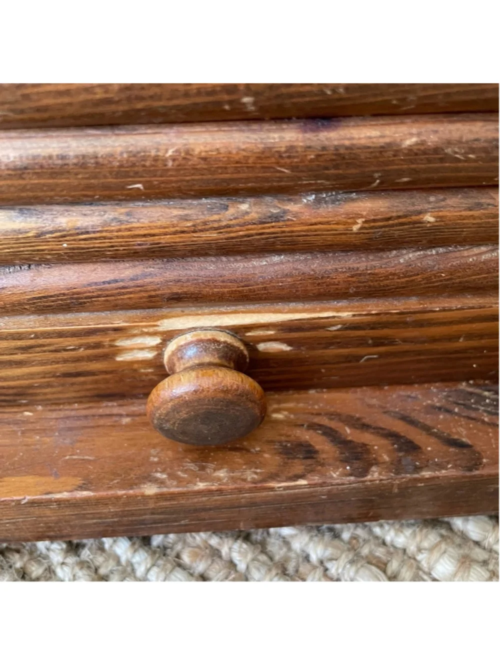 Vintage Handmade Amish Wooden Roll Top Bread Box